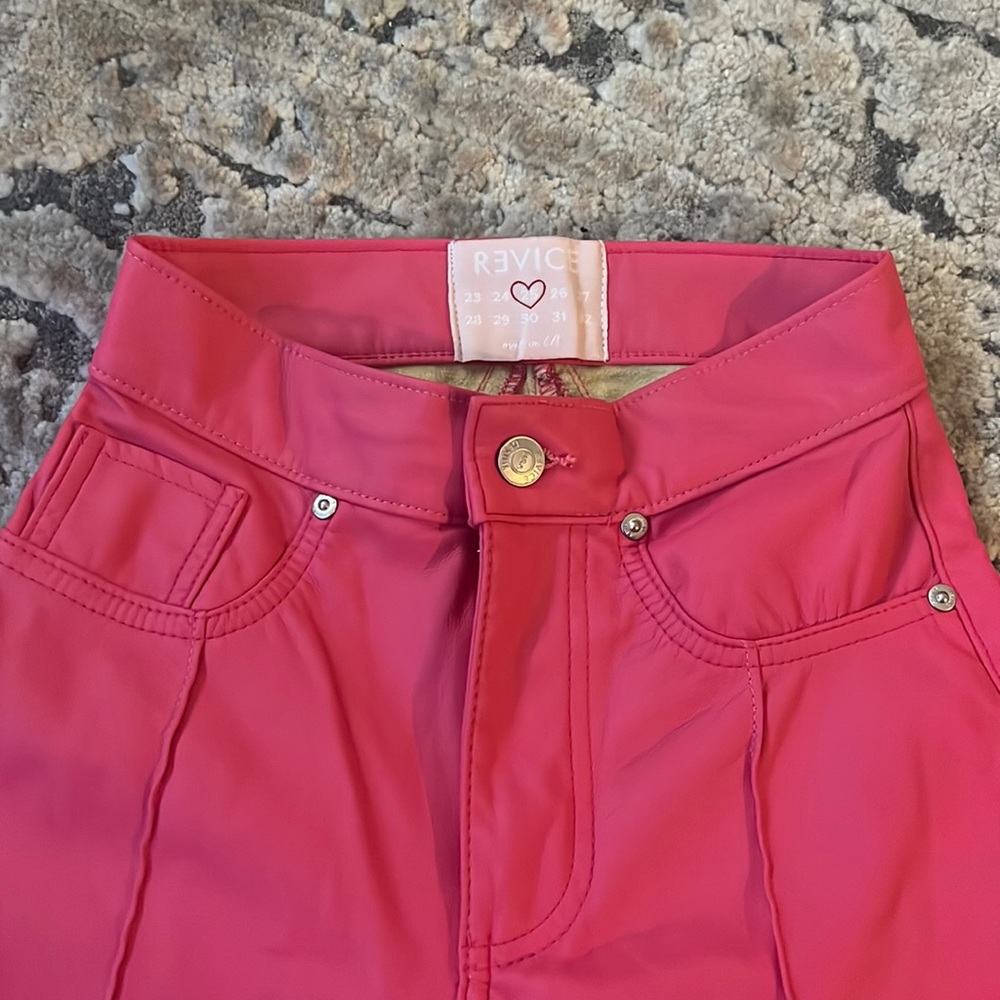 Revice denim pink leather pants - star butt NWOT